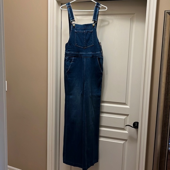Wide Leg Denim Overalls by Frame - Picture 2 of 7